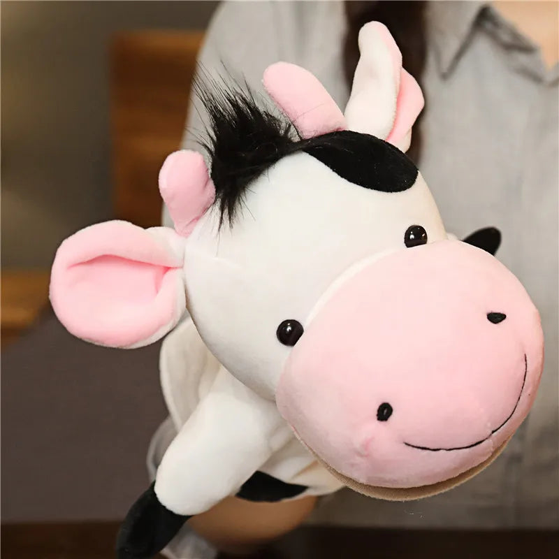 Stuffed Plush Animals Toys Hand Finger Story Puppet Kawaii Dolls Educational Baby Toys Lion Elephant Bunny Monkey Children GIft Purest Peak