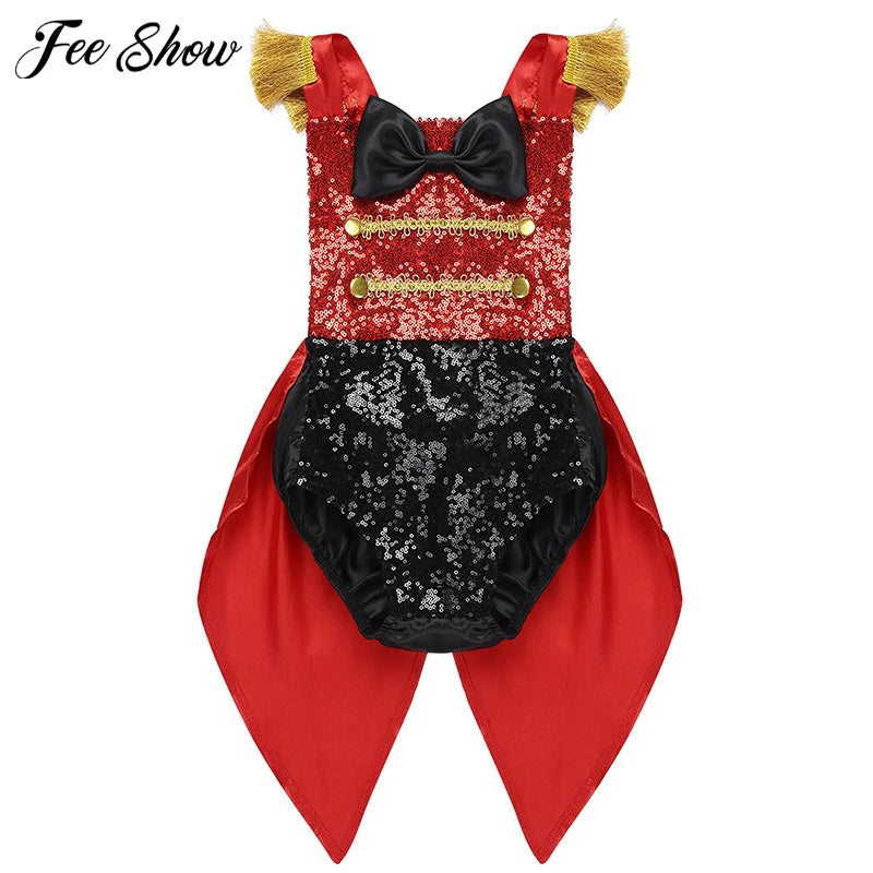 Infant Baby Girls Ringmaster Circus Costume Rompers Sleeveless Sequined Bowknot Romper for Halloween Cosplay Party Dress Up Quick Pick Grocers