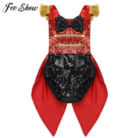 Infant Baby Girls Ringmaster Circus Costume Rompers Sleeveless Sequined Bowknot Romper for Halloween Cosplay Party Dress Up Quick Pick Grocers