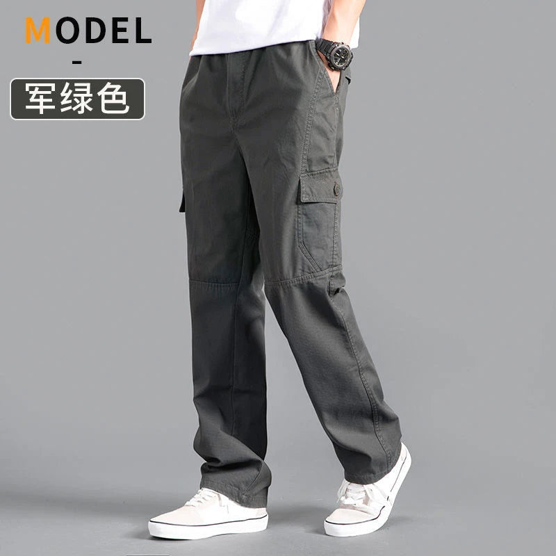 Men's Cargo Pants Summer Spring Cotton Work Wear New In Large Size 6XL Casual Climbing Joggers Sweatpants Hombre Autumn Trousers Quick Pick Grocers