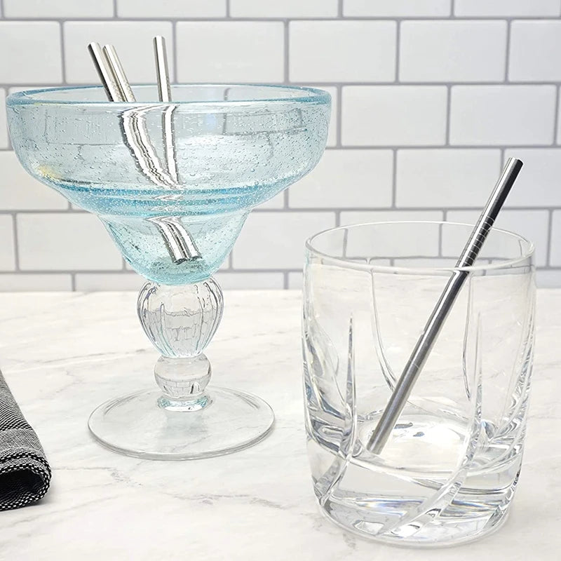4pcs 130/160*6mm Kids Metal Straws 304 Stainless Steel Straws Short Cocktail Glasses Straws Reusable Drinking Straws for Kids Quick Pick Grocers