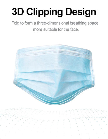 Mouth Masks 3-layer Anti-Dust Disposable Mascarillas  Non Woven Meltblown Cloth Masks Elastic Ear Loop Face Mask Purest Peak