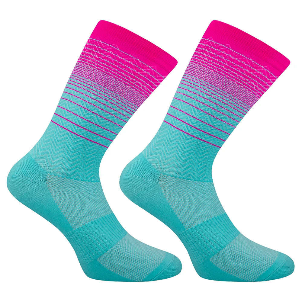 Cycling Socks Men Women Running Socks Breathable Wear-resistant Camping Hiking Socks Tube Compression Sports Socks