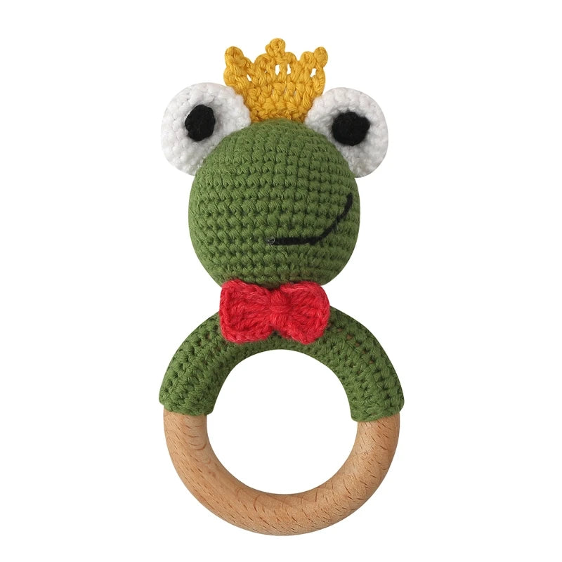 BPA Free Baby Wooden Teether Crochet Cartoon Baby Rattle Toys Wooden Ring Rodent Toys Mobile Gym Kids Newborn Educational Toys Purest Peak