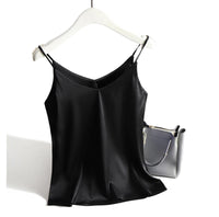 AOSSVIAO 2026 Spaghetti Strap Top Women Halter V Neck Basic White Cami Sleeveless Satin Silk Tank Tops Women'S Summer Camisole Quick Pick Grocers
