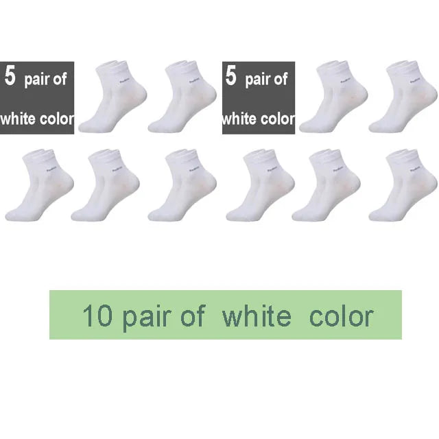 10Pairs/Lot Men Bamboo Socks Brand Comfortable Breathable Casual Business Men's Crew Socks High Quality Guarantee Sox Male Gift Quick Pick Grocers