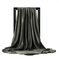 Luxury Brand Silk Scarf Women Satin Solid color Hijab Scarves Muslim Pareo Bandana Female Shawl Wrap Headband Foulard 90*90cm Quick Pick Grocers