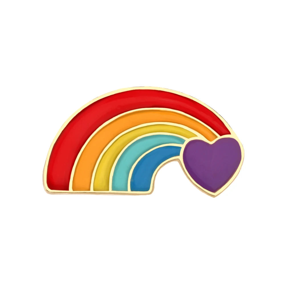 LGBT Flag Rainbow Heart Brooch Peace and Love Enamel Pins Clothes Bag Lapel Pin Gay Lesbian Pride Icon Badge Unisex Jewelry Gift Quick Pick Grocers