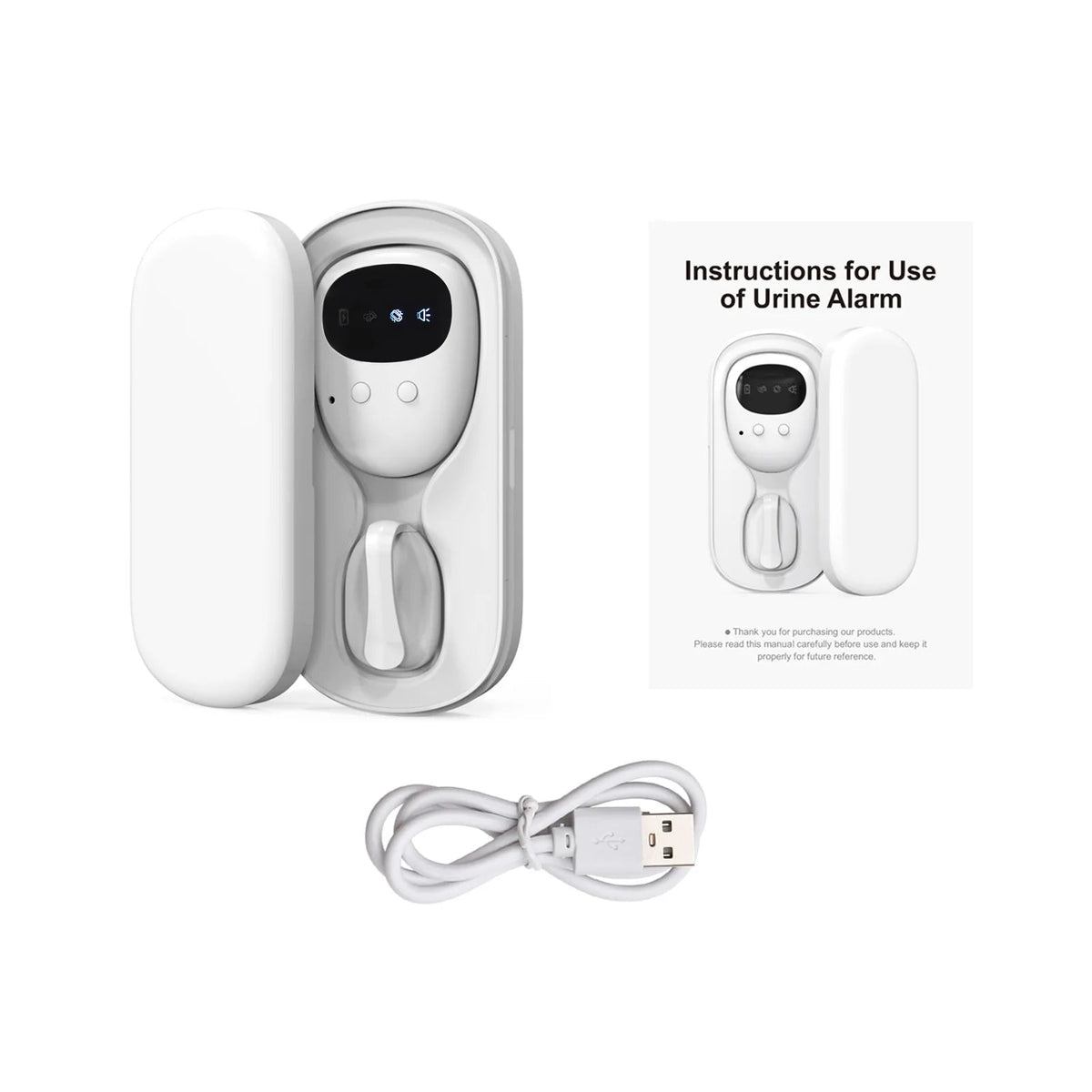 Wireless Bedwetting Alarm Pee Alarm with Receiver for Boys Grils Kids Potty Training Elder Care 10-20M Range Vibration Reminding Purest Peak