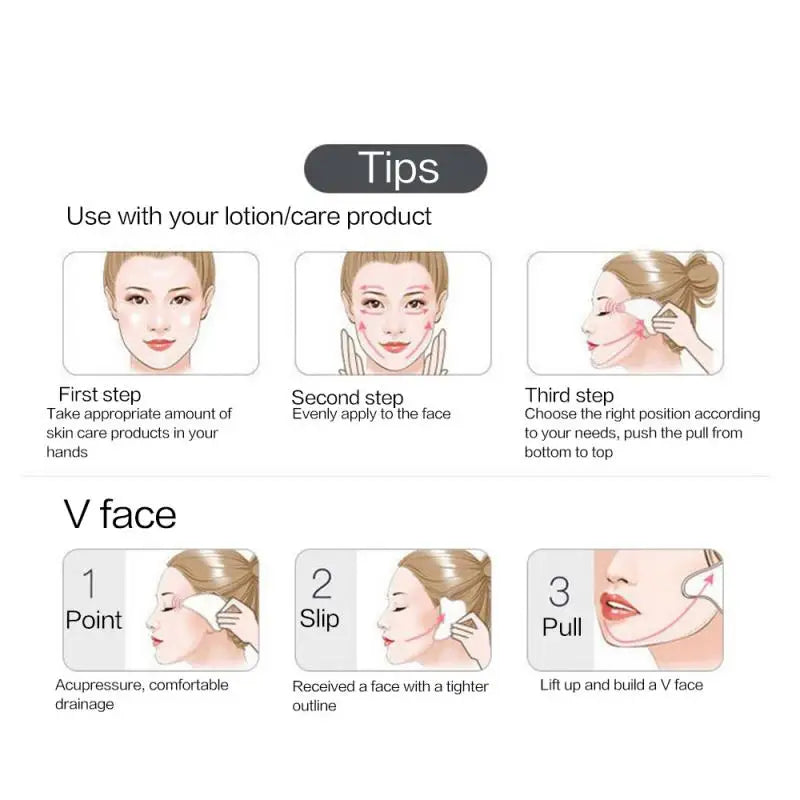 Natural Stone Jade Gouache Scraper Rose Quartz Facial Gua Sha Tools Neck Massager for Face Lifting Wrinkle Remover Beauty Health Quick Pick Grocers