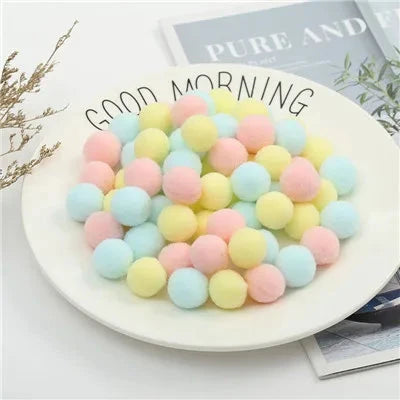 Pompoms 8/10/15/20/25/30mm Soft Pompons Colorful Fluffy Plush Craft DIY Pom Pom Fur Ball Pon Pon Home Decoration Kids Toys 10g Econic Blanks