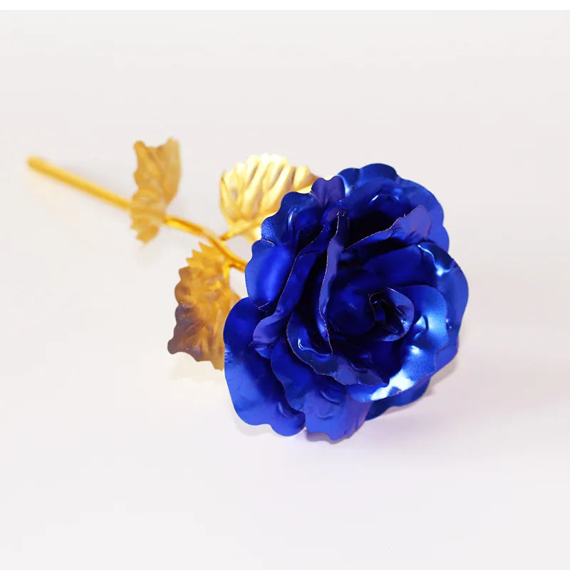 YO CHO 24K Plated Gold Rose Artificial Flower 24K Foil Rose Galaxy Box Birthday Valentine Mother's Day Christmas Creative Gift Quick Pick Grocers