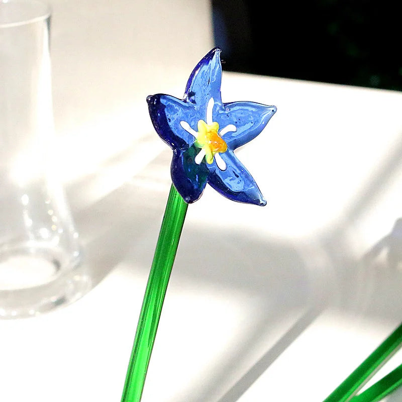 Handmade Colorful Murano Glass Flower Craft Figurine Wedding Valentine's Day Favors Gifts Table Miniature Vase Decor Ornaments Quick Pick Grocers