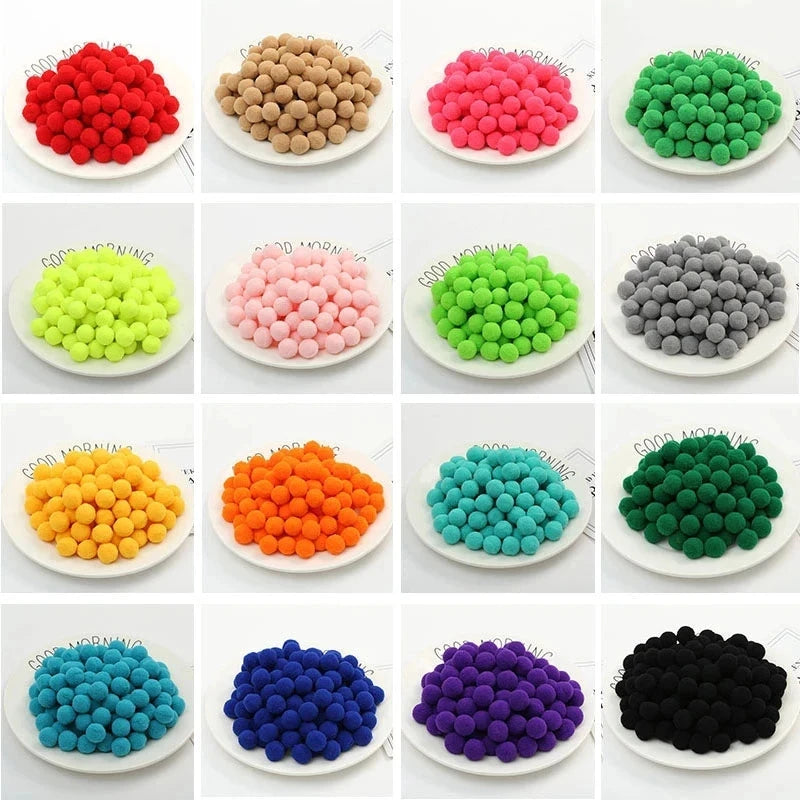 Pompoms 8/10/15/20/25/30mm Soft Pompons Colorful Fluffy Plush Craft DIY Pom Pom Fur Ball Pon Pon Home Decoration Kids Toys 10g Econic Blanks