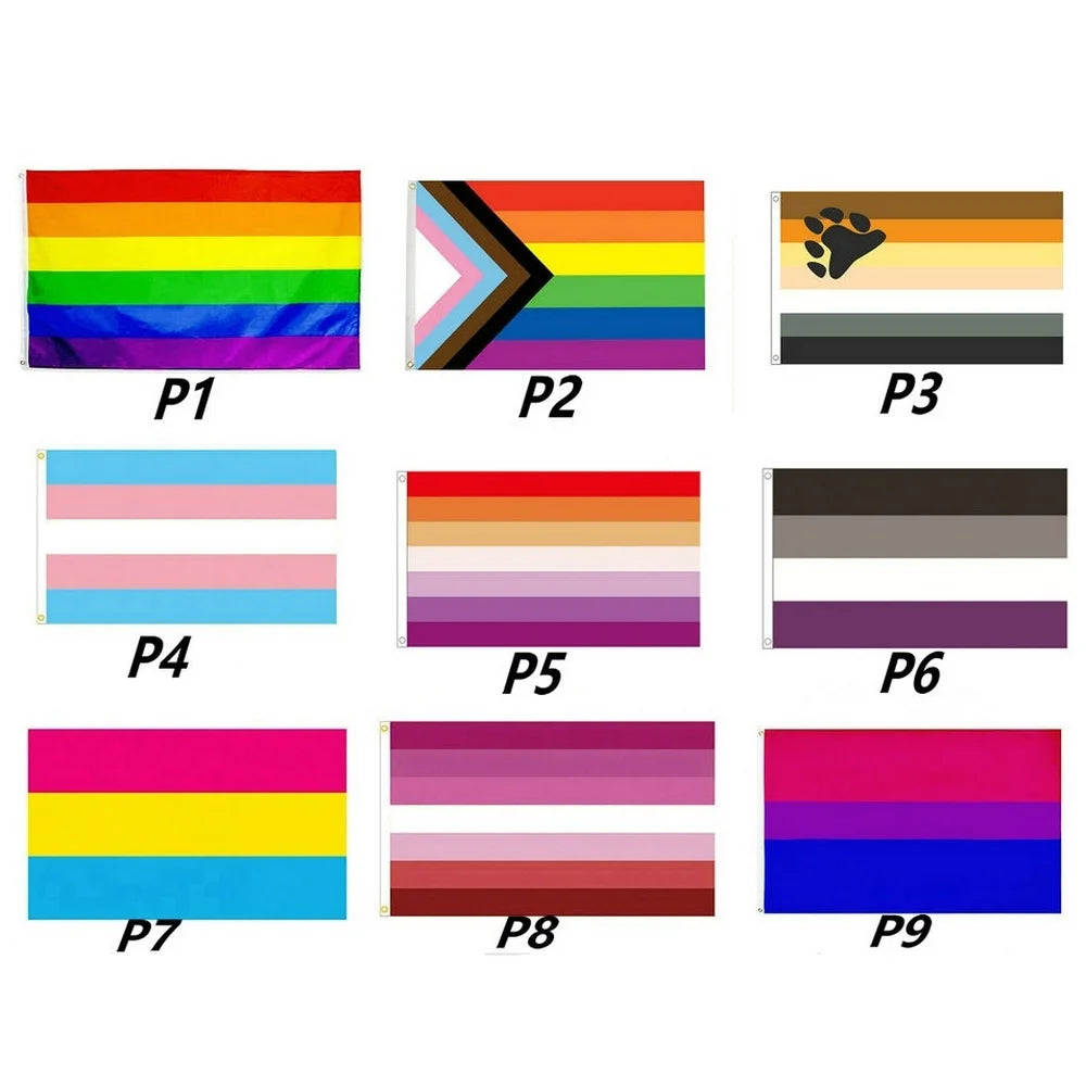 Colorful Rainbow Flag 90x150cm 100D Polyester lgbt flag Gay Pride Peace Flags Homosexual Philadelphia Philly Lesbian Flag Quick Pick Grocers