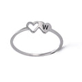 COOLTIME Initial Letter Ring for Women Stainless Steel A-Z Alphabet Double Heart Rings Simple Wedding Cheap Gift For Lover Quick Pick Grocers