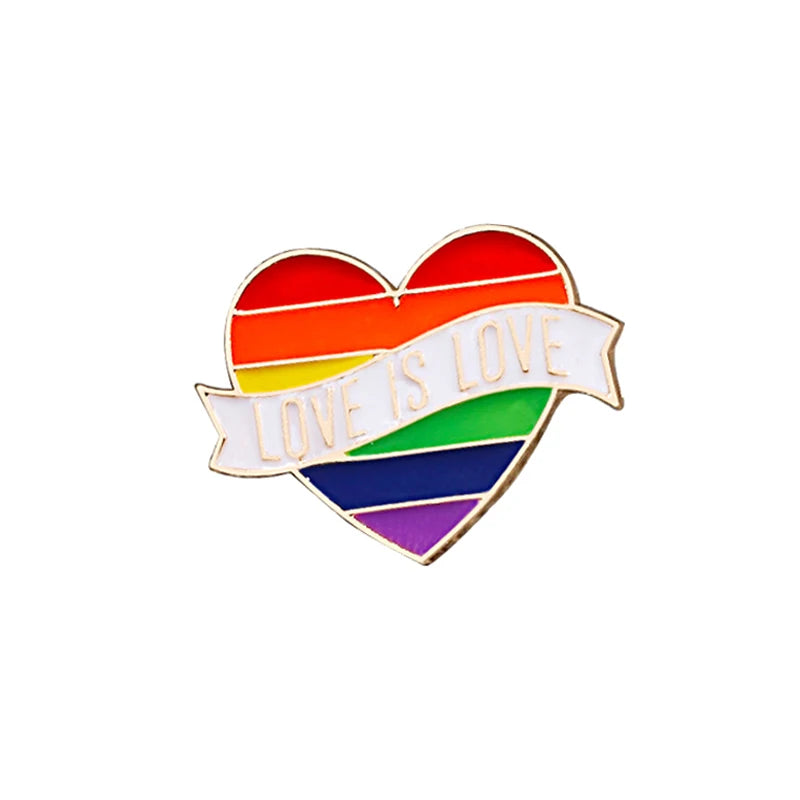 LGBT Flag Rainbow Heart Brooch Peace and Love Enamel Pins Clothes Bag Lapel Pin Gay Lesbian Pride Icon Badge Unisex Jewelry Gift Quick Pick Grocers