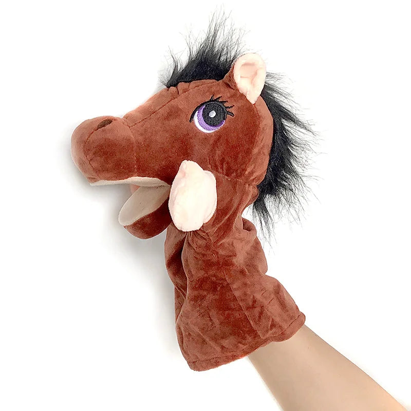 Stuffed Plush Animals Toys Hand Finger Story Puppet Kawaii Dolls Educational Baby Toys Lion Elephant Bunny Monkey Children GIft Purest Peak