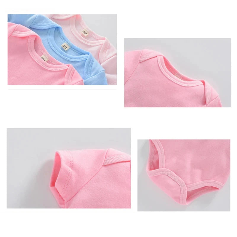 3PCS/Lot Baby Clothes Boy/Girl Baby Bodysuit Summer Clothes Solid Color Romper Soft Cotton Jumpsuit For Newborns Clothing 2021 Econic Blanks