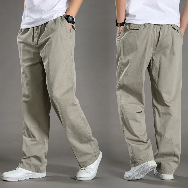 Men's Cargo Pants Summer Spring Cotton Work Wear New In Large Size 6XL Casual Climbing Joggers Sweatpants Hombre Autumn Trousers Quick Pick Grocers