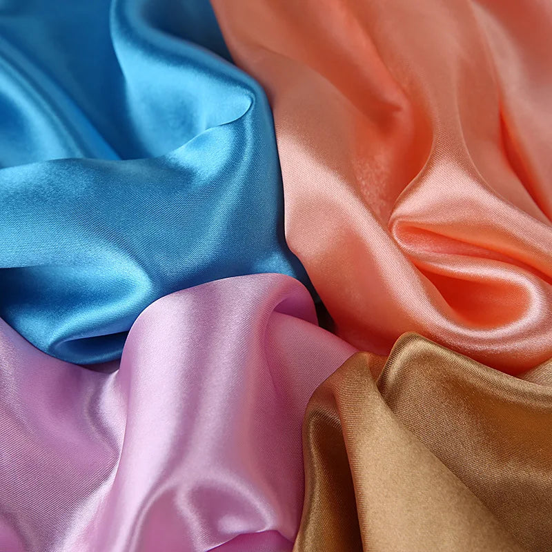 Luxury Brand Silk Scarf Women Satin Solid color Hijab Scarves Muslim Pareo Bandana Female Shawl Wrap Headband Foulard 90*90cm Quick Pick Grocers