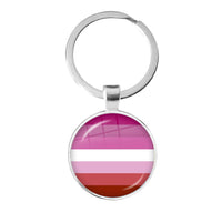 LGBT Glass Cabochon Keychain Gay Lesbian Pride Rainbow Car Key Holder Keyring Charm Jewelry for Homosexuality Gift Quick Pick Grocers