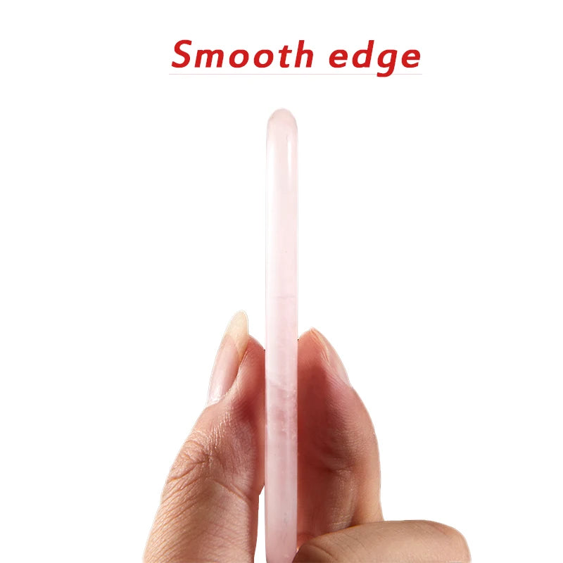 Natural Stone Jade Gouache Scraper Rose Quartz Facial Gua Sha Tools Neck Massager for Face Lifting Wrinkle Remover Beauty Health Quick Pick Grocers