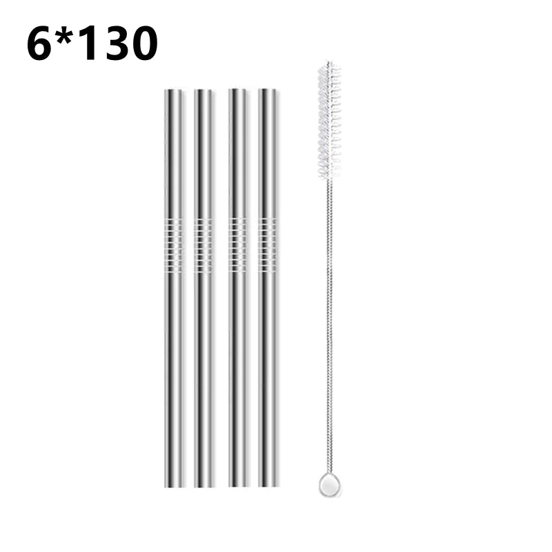 4pcs 130/160*6mm Kids Metal Straws 304 Stainless Steel Straws Short Cocktail Glasses Straws Reusable Drinking Straws for Kids Quick Pick Grocers