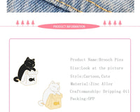 20 Styles Cute Cats collection Enamel Pins Dried Fish Bag Brooch Cartoon Animal Badges Denim Lapel Jewelry Gift for Kids Friends Quick Pick Grocers