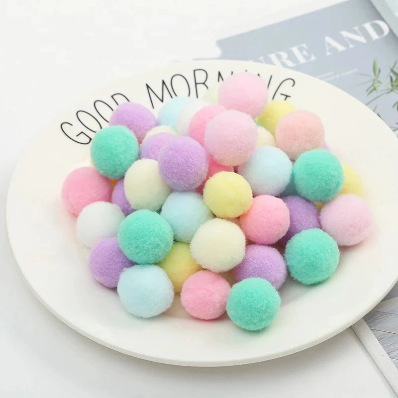 Pompoms 8/10/15/20/25/30mm Soft Pompons Colorful Fluffy Plush Craft DIY Pom Pom Fur Ball Pon Pon Home Decoration Kids Toys 10g Econic Blanks