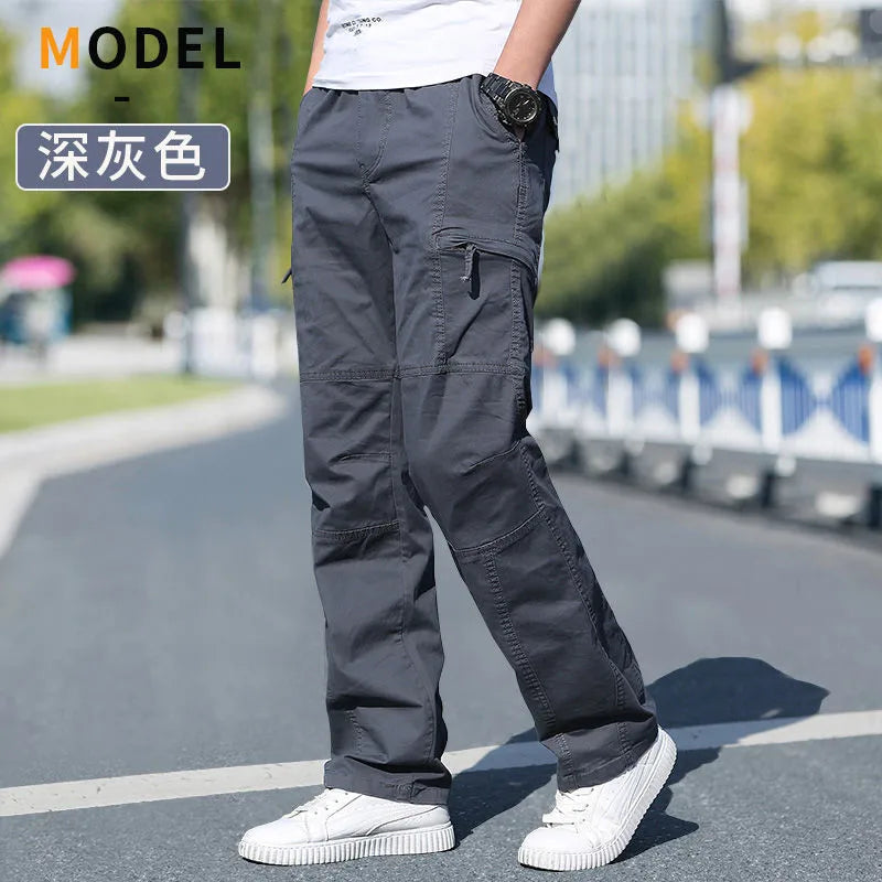 Men's Cargo Pants Summer Spring Cotton Work Wear New In Large Size 6XL Casual Climbing Joggers Sweatpants Hombre Autumn Trousers Quick Pick Grocers