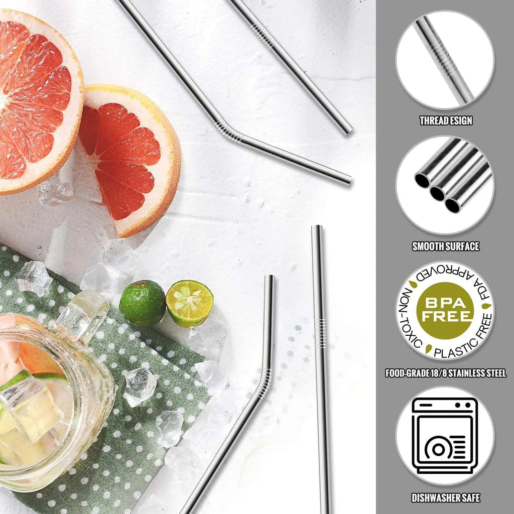 4pcs 130/160*6mm Kids Metal Straws 304 Stainless Steel Straws Short Cocktail Glasses Straws Reusable Drinking Straws for Kids Quick Pick Grocers