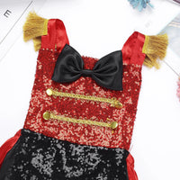 Infant Baby Girls Ringmaster Circus Costume Rompers Sleeveless Sequined Bowknot Romper for Halloween Cosplay Party Dress Up Quick Pick Grocers