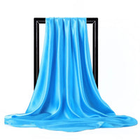 Luxury Brand Silk Scarf Women Satin Solid color Hijab Scarves Muslim Pareo Bandana Female Shawl Wrap Headband Foulard 90*90cm Quick Pick Grocers