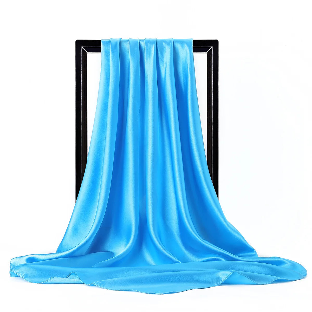 Luxury Brand Silk Scarf Women Satin Solid color Hijab Scarves Muslim Pareo Bandana Female Shawl Wrap Headband Foulard 90*90cm Quick Pick Grocers