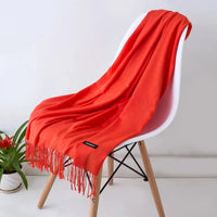 2022 fashion Tassels women scarf shawls and Wraps lady Designer solid female hijab stoles long pashmina foulard head scarves Econic Blanks