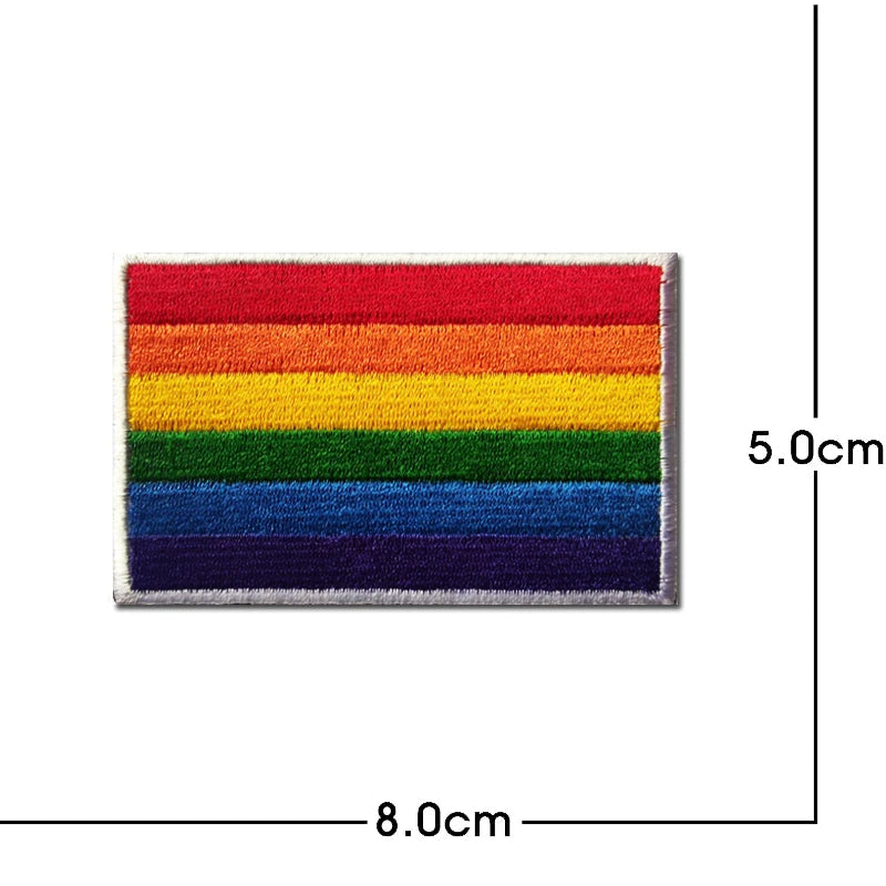 Rainbow Flag Embroidered Patch Pride Gay LGBT Tactical Applique for Clothes Hat Military Emblem with Hook and Loop Quick Pick Grocers