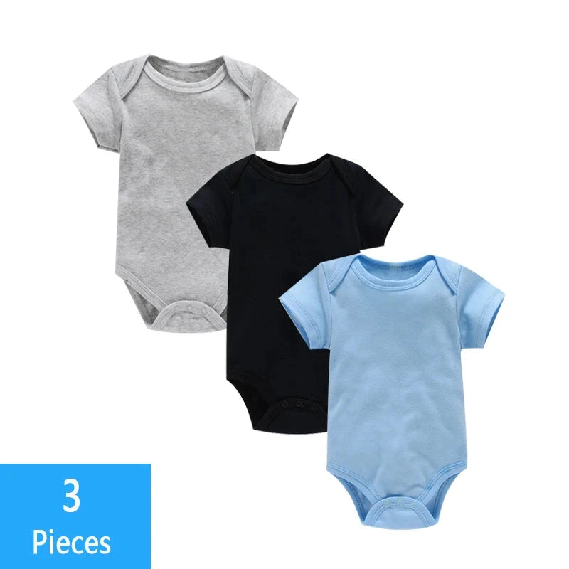 3PCS/Lot Baby Clothes Boy/Girl Baby Bodysuit Summer Clothes Solid Color Romper Soft Cotton Jumpsuit For Newborns Clothing 2021 Econic Blanks
