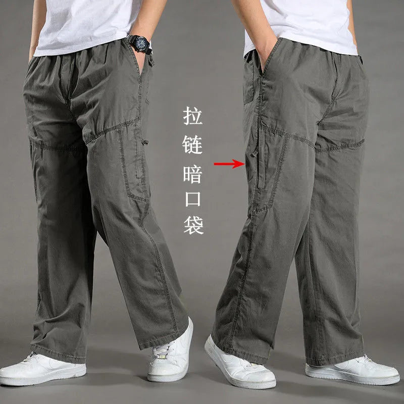 Men's Cargo Pants Summer Spring Cotton Work Wear New In Large Size 6XL Casual Climbing Joggers Sweatpants Hombre Autumn Trousers Quick Pick Grocers