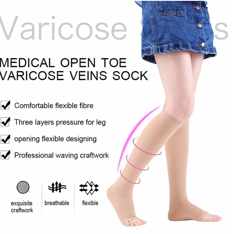 Compression Socks Varicose Veins Men's And Women's Sports Socks Football 20-30 Mmhg Elastic Anti Fatigue Pain Relief Wholesale Quick Pick Grocers