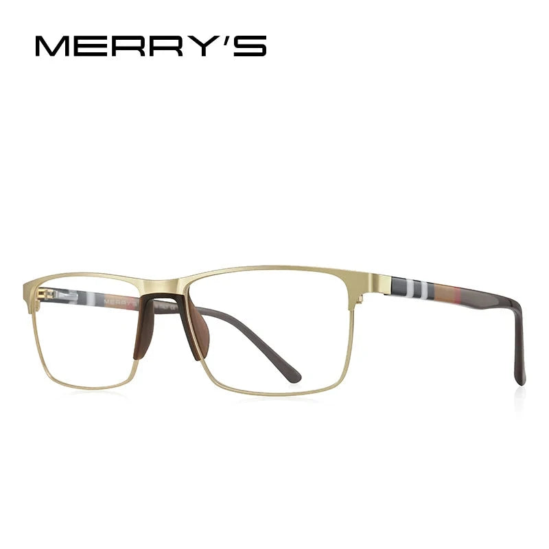MERRYS DESIGN Men Titanium Alloy Glasses Frame Fashion Male Square Ultralight Eye Myopia Prescription Eyeglasses S2001 Econic Blanks