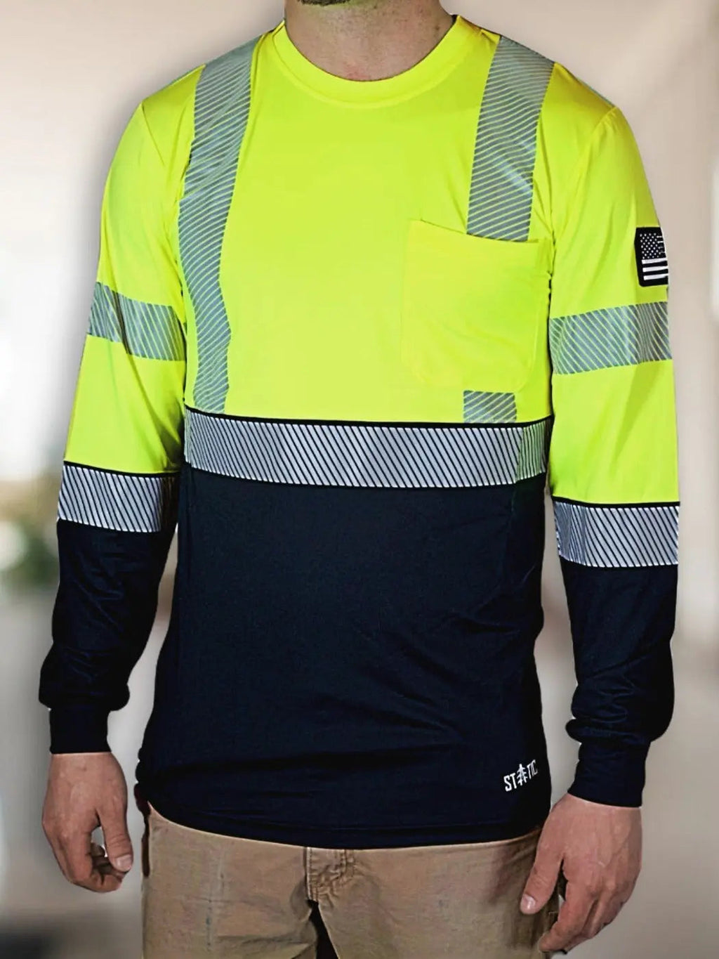 Non FR Hi-Vis Long Sleeve Shirt - Neon Static FR