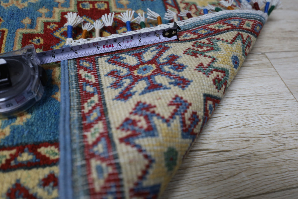 Hand-Knotted Afghani Kazak Wool Rug – 2’0″  x  5’10″