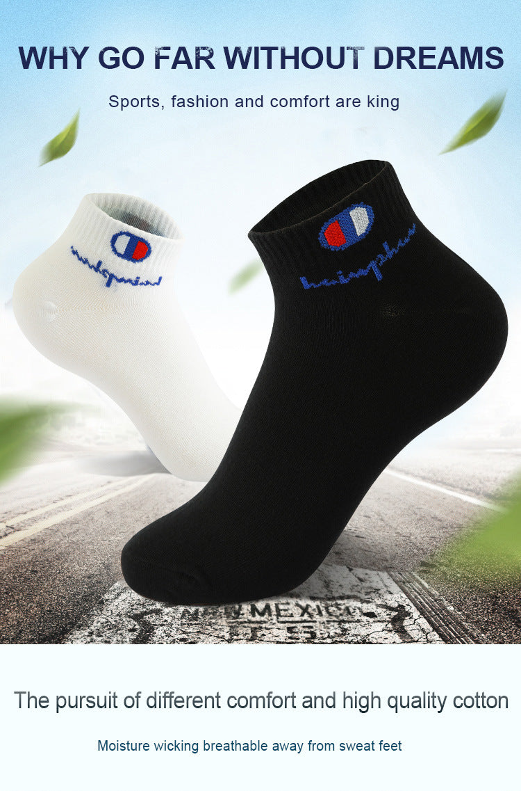 5/10/20 Pairs Men Ankle Socks Cotton Brand Classic Fashion Black White Socks Breathable Mesh Athletic Sports Socks for Summer Quick Pick Grocers
