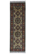 Hand-Knotted Afghani Kazak Wool Rug – 2’0″  x  6’2″