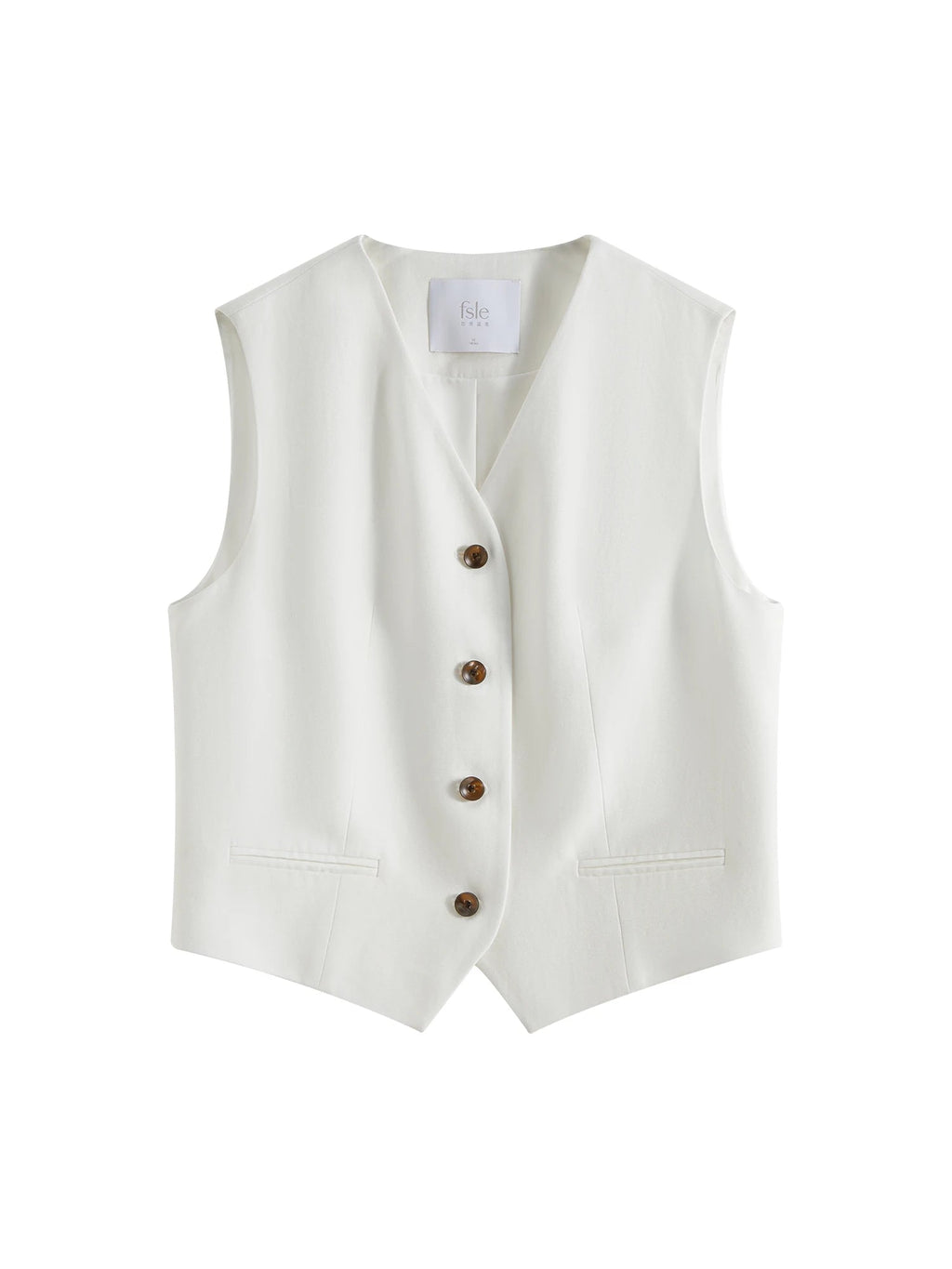 FSLE 2025 Summer Old Money Vest Wide-Leg Pants Set Vintage Tailored Two-Piece Adjustable Waist Eco Linen for Boardroom to Brunch Quick Pick Grocers