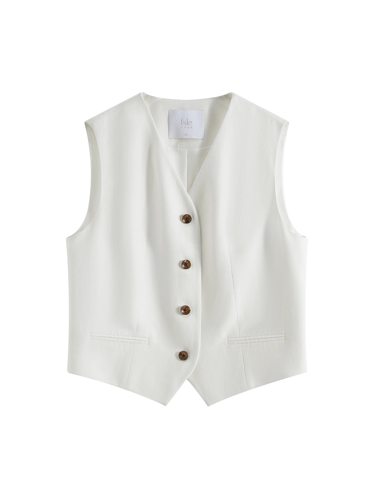 FSLE 2025 Summer Old Money Vest Wide-Leg Pants Set Vintage Tailored Two-Piece Adjustable Waist Eco Linen for Boardroom to Brunch Quick Pick Grocers