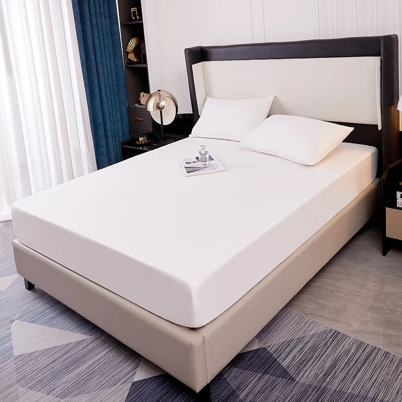 Kuup Safe Waterproof Mattress Protector, Soft Comfortable Breathable Solid Color Bedding Mattress Cover Fitted, No Pillowcases Quick Pick Grocers