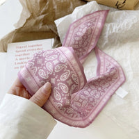 Cashew flower silk scarf, double-sided printed headband, ins decoration, versatile triangle scarf accessories Quick Pick Grocers