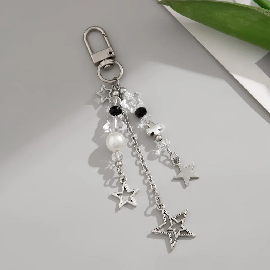 Y2K Fashion Flower Star Love Bow Strawberry Pendant Acrylic Keychain Student Women's Bag Backpack Pants Chain Accessories Econic Blanks